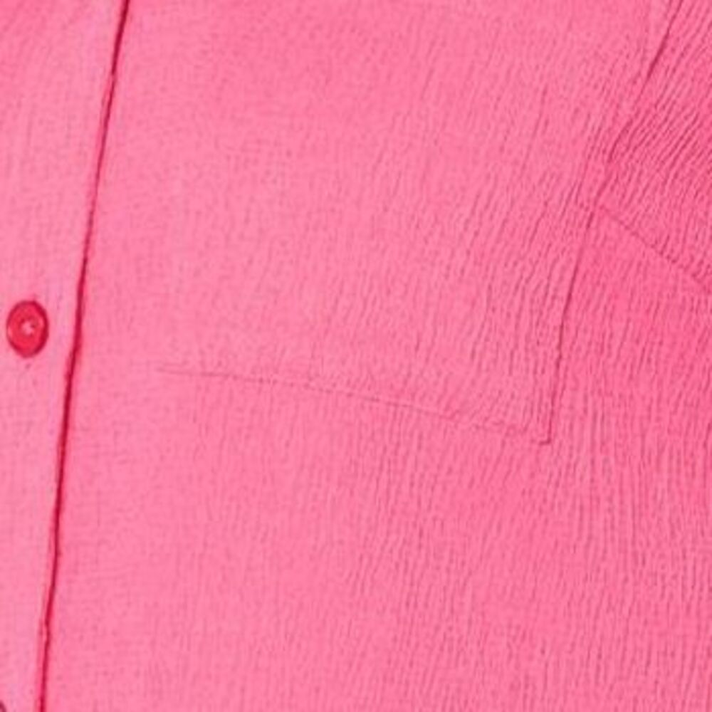Gloria Vanderbilt Women's Top Sz S Caribbean Crinkle Big Shirt Pink A689767 - Picture 2 of 4